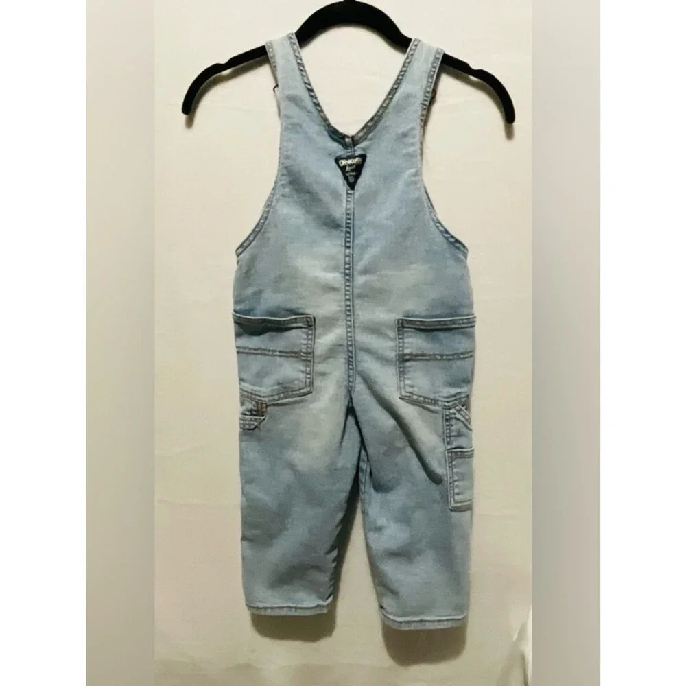OshKosh Bgosh Toddler Boys Girls Vestbak Denim Overalls Light Wash Classic 3T